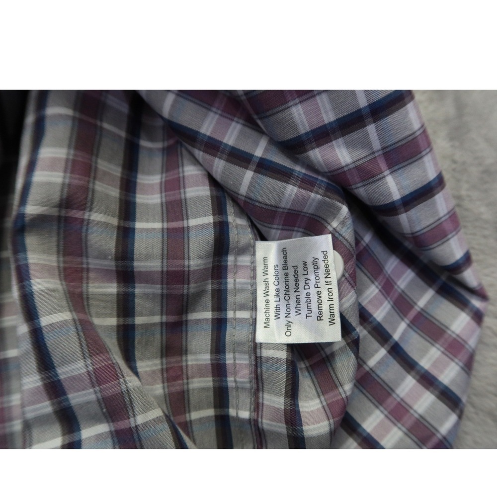 Jos A Bank Reserve XXL Shirt Men's Purple Blue Plaid Egyptian Cotton Traditional - Picture 5 of 8